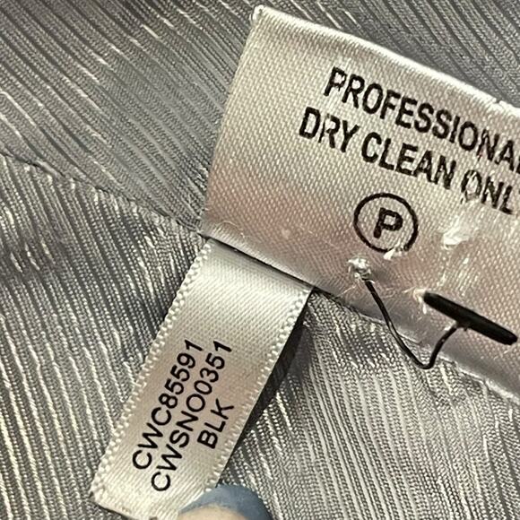 Calvin Klein Women’s Size 12 Black Wool Blend Double-Breasted Pea Coat Pleated - Picture 7 of 8